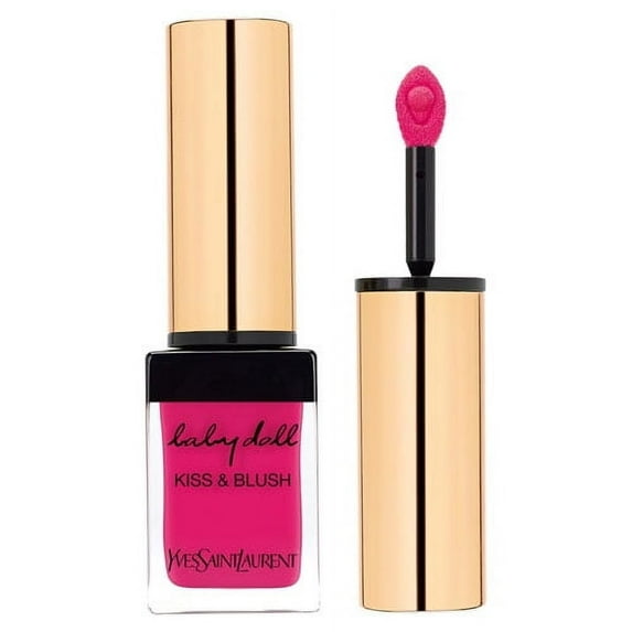 Yves Saint Laurent Baby Doll Kiss and Blush Lip Gloss for Women, No. 1 Fuchsia Desinvolte .33 oz