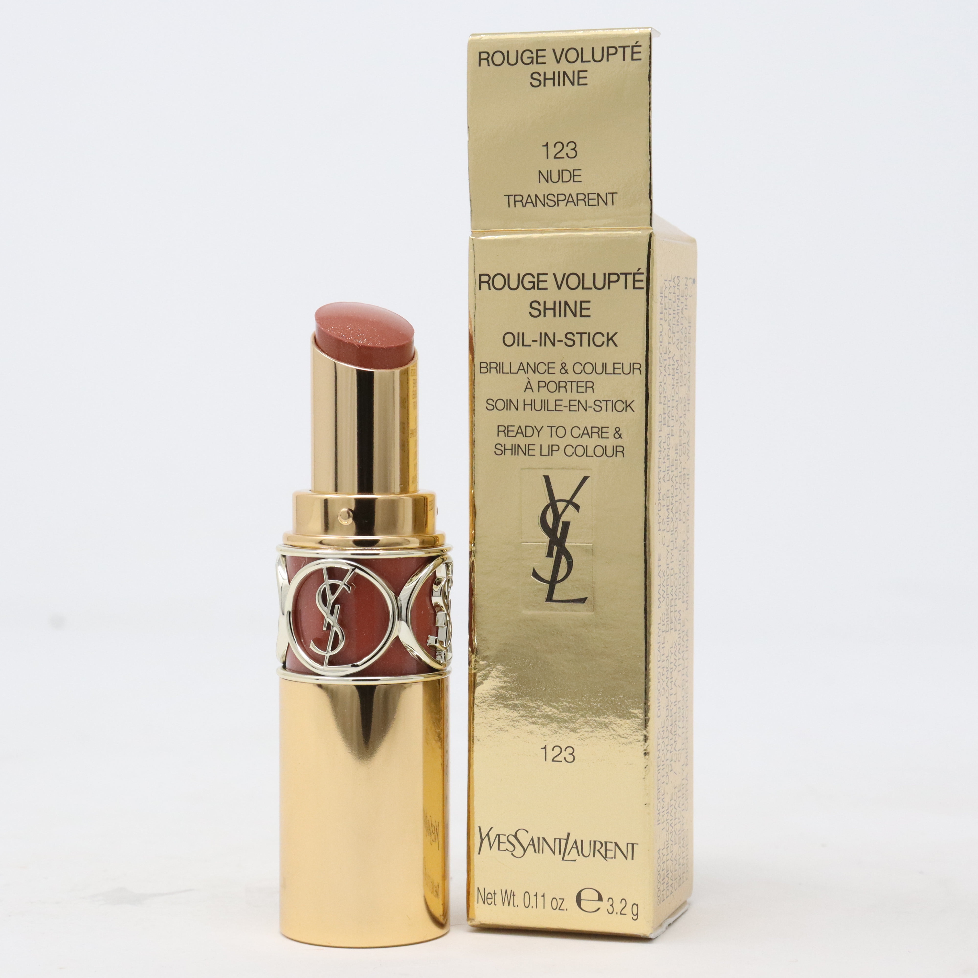 Yves Saint Laurent Rouge Volupte Shine Lipstick Balm #44 MINI TRAVEL Size  YSL 