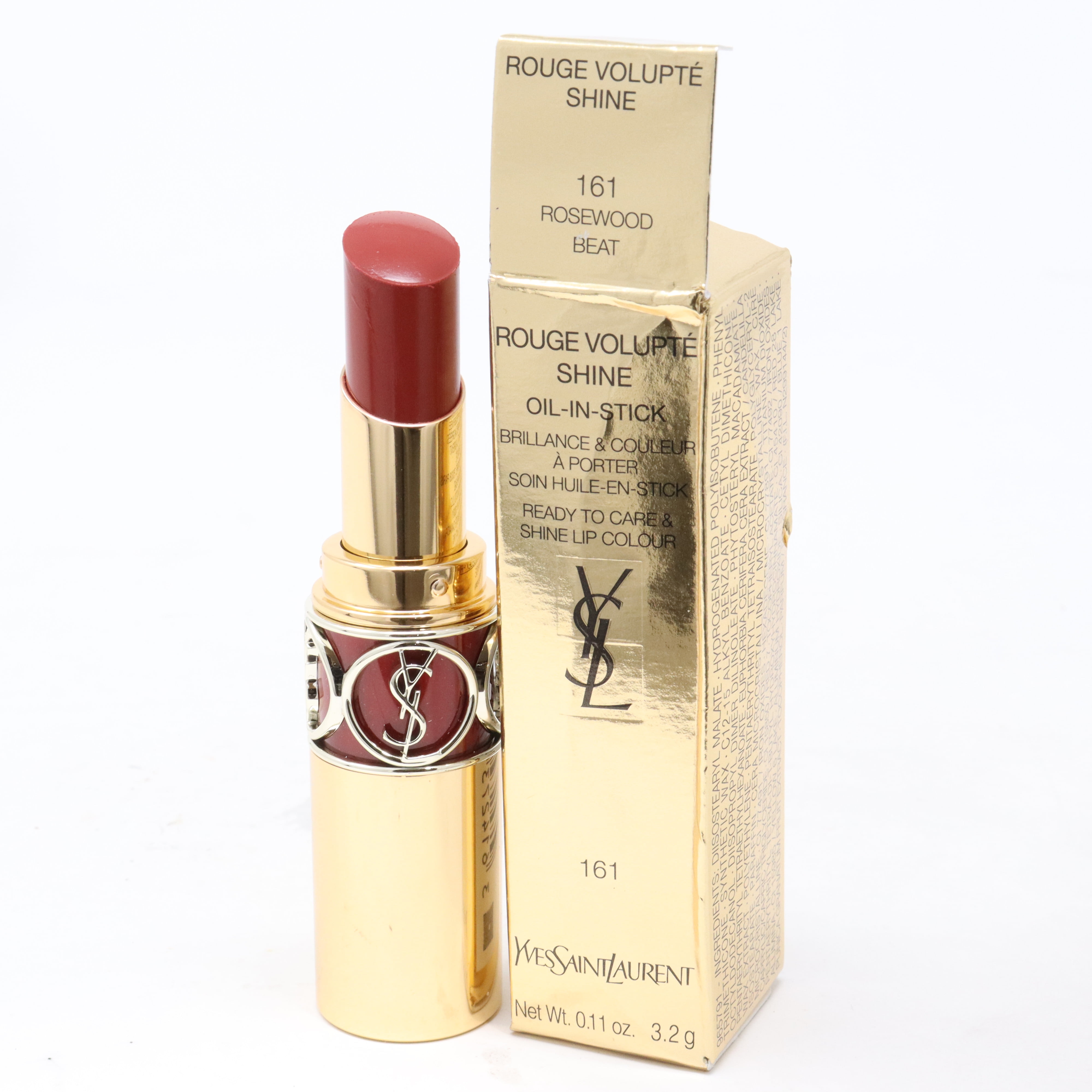 Yves Saint Laurent Rouge Volupte Shine Lipstick 0.11oz 161 Rosewood Beat New