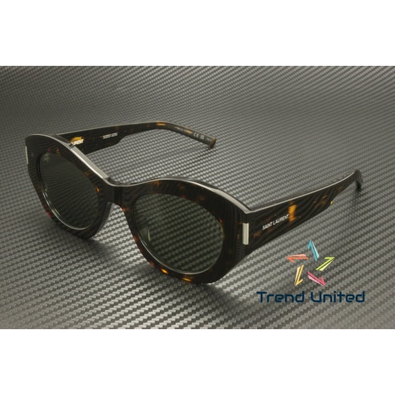 SAINT LAURENT SL 639 002 Cat Eye Acetate Havana Grey 52 mm Women's Sunglasses