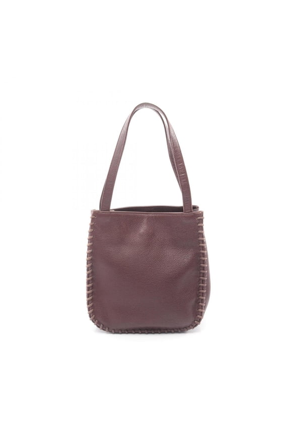 Pre-Owned Yves Saint Laurent handbag, leather, women's, burgundy.