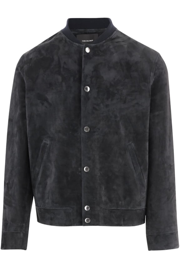Navy Blue Suede Leather Jacket (Men's)