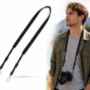Yves Thin Camera Neck Strap, Washable Camera Lanyard for Digital Mirrorless Cameras and BinocularsBlack
