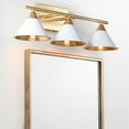 thumbnail image 1 of JONATHAN Y Yvette 3-Light 25" Metal Vanity Wall Light, White/Gold, 1 of 8