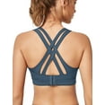 thumbnail image 1 of Yvette High Impact Sports Bras for Women Criss Cross Back Sexy Running Bra Plus Size for Large Bust,Haze Blue,Large, 1 of 10