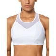 thumbnail image 1 of Yvette High Neck Supportive Sports Bra High Impact - No Bounce Soft Moisture Wicking for Running Racerback Plus Size,White,S, 1 of 7