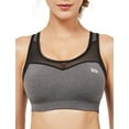 thumbnail image 1 of Yvette Women High Impact Sports Bras Plus Size Racerback Workout Bra for Large Bust Running Fitness,Grey,Small, 1 of 8