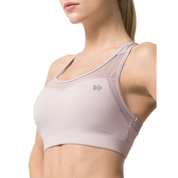 Yvette Women High Impact Sports Bras Plus Size Racerback Workout Bra for Large Bust Running Fitness,Purple,4X-Large Plus