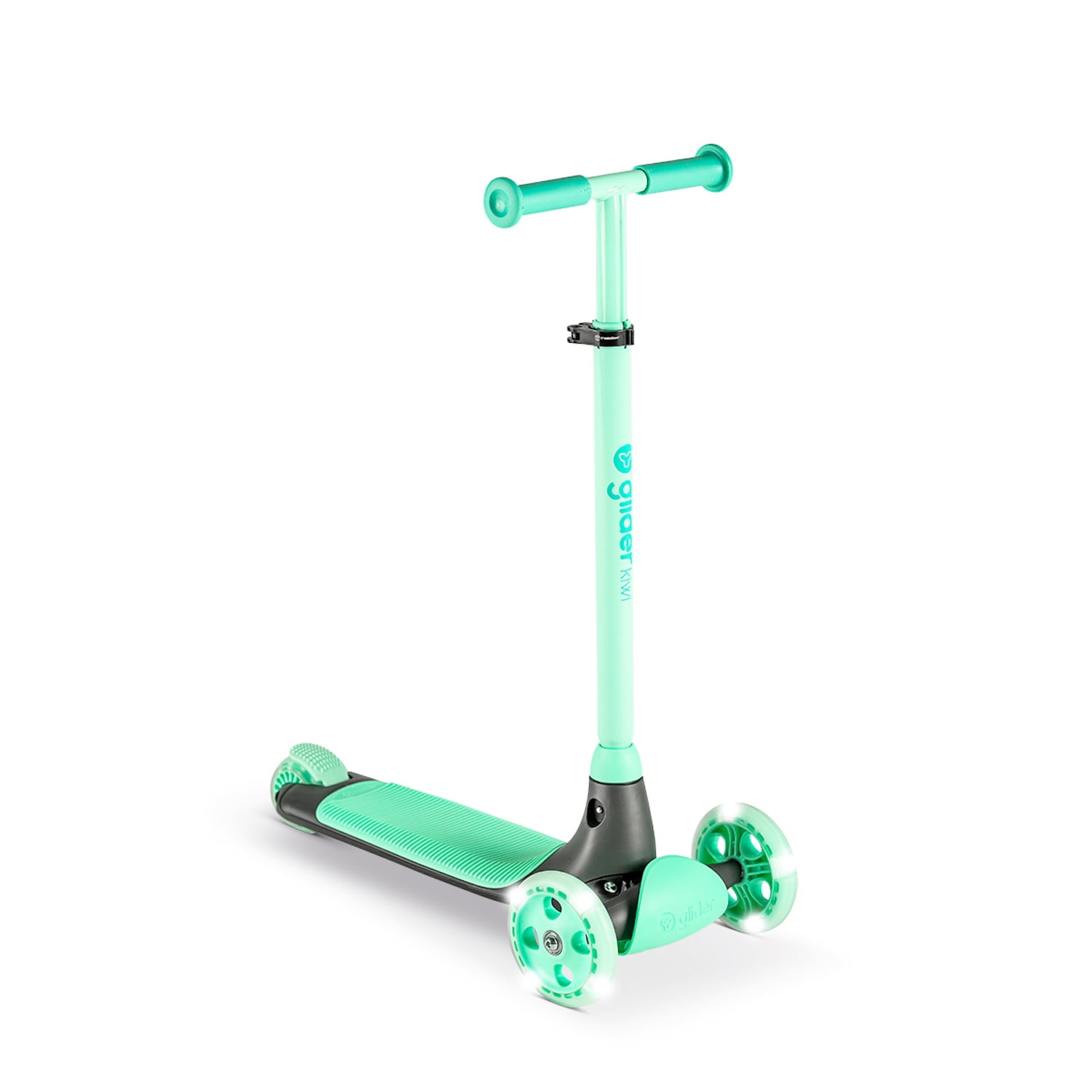 Yvolution Glider Kiwi Green, 3-Wheeled Toddler Scooter, Unisex, Ages 3-8 Years, Light-up Wheels