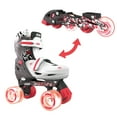 thumbnail image 1 of Yvolution Neon Roller Skates 2 in 1 Inline Skates and Quad - Girls and Boys Skate, Size 12-2 Adjustable, One Pair, Red, 1 of 10