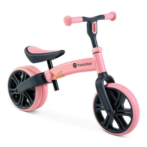 Yvolution Velo Toddler Balance Bike 9'' Wheel (Pink) Boys and Girls, 18 Months to 3 Years Old