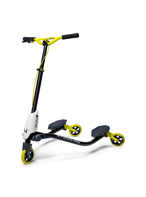 Yvolution Y Fliker Pro Kids Drift Scooter 3-Wheels 6+ Black/Yellow