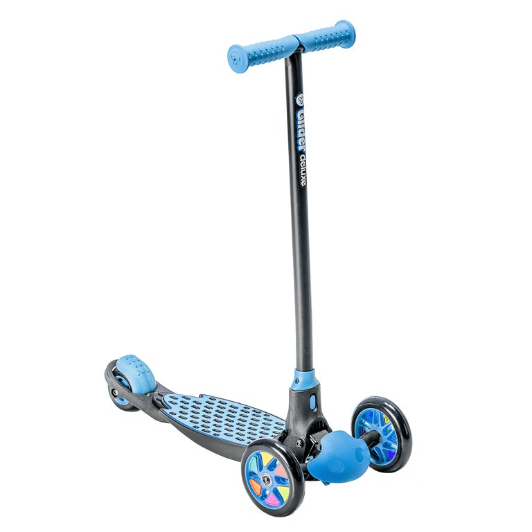 Yvolution Y Glider Deluxe Blue Three Wheel Scooter for Kids Age 3+