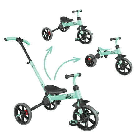Yvolution Y Velo Flippa Green 4-in-1 Toddler Tricycle to Balance Bike Ages 2-5 Years