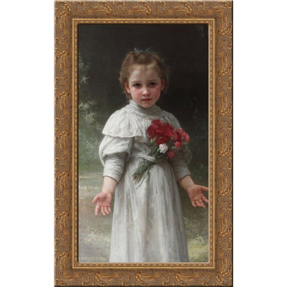 Yvonne 17x24 Gold Ornate Wood Framed Canvas Art by Bouguereau, William Adolphe