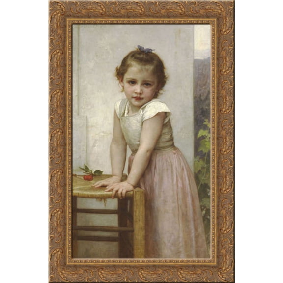 Yvonne 18x24 Gold Ornate Wood Framed Canvas Art by Bouguereau, William Adolphe