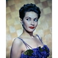 thumbnail image 1 of Yvonne de Carlo 1940's beautiful glamour portrait low cut blue dress 8x10 photo, 1 of 1
