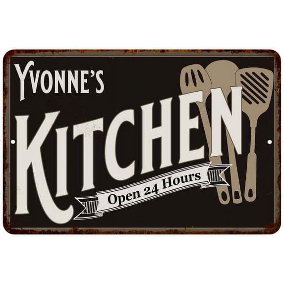 Yvonne's Kitchen Sign Metal Wall 12 x 18 Matte Finish Metal 112180019177