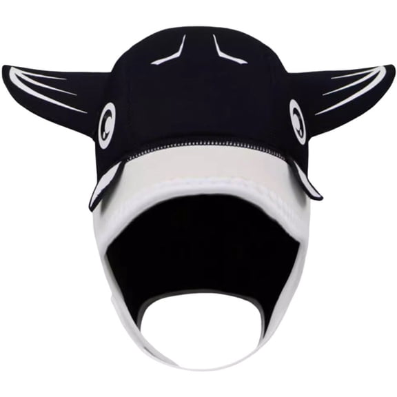 Yvsxxv 1 Black Cartoon Devil Horn 4mm Chloroprene Rubber Swim Caps Anti-slip Waterproof Diving Hat for Women Men