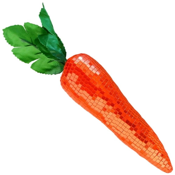 Yvsxxv 1 Carrot Shaped Figurines Small Glass Mirror Glitter Ball for 70s Theme Party