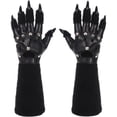 thumbnail image 1 of Yvsxxv 1 Pair Black Plush Wolf Claw Gloves Gloves & Mittens Festival Stage Performance Props for Halloween Special Events Daily Outfits, 1 of 7