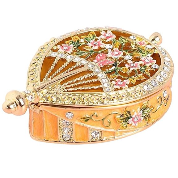 Yvsxxv 1 Pc Yellow Pipa Shaped Cloisonné Enamel Jewelry Box