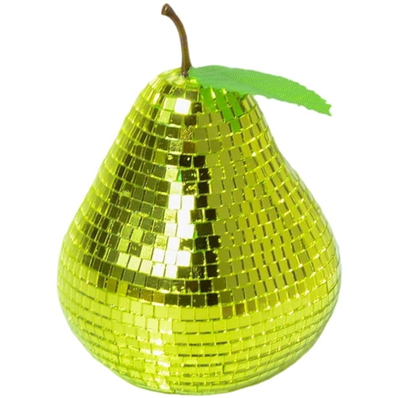 Yvsxxv 1 Pear Shaped Reflective Disco Ball Figurines & Knick-Knacks Fruit Mirror Ornament for 70s Theme Party