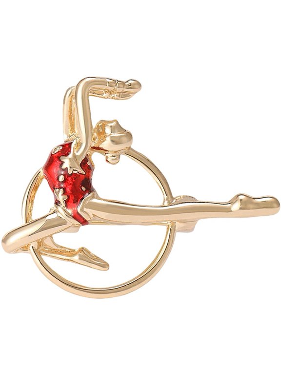 1 Red 1 Rhinestone Ballet Dancer Brooch Pins & Brooches Character Lapel Pin for Daily Outfits