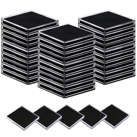 Yvsxxv 100Pcs Transparent Square Plastic Coin Capsules Collection Storage Cases