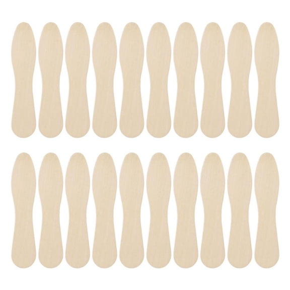 Yvsxxv 100pcs Wooden Ice Cream Spoon Wood Taster Spoons Popsicle Paddles Spoon Disposable Dessert Spoon Party Favors