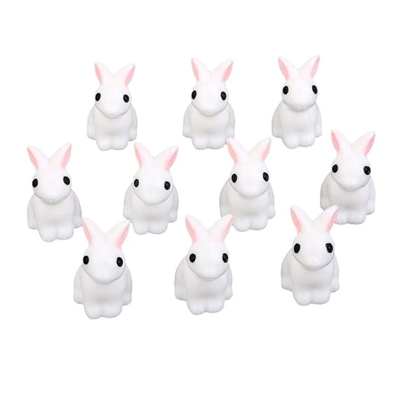 Yvsxxv 10Pcs Mini Rabbit Resin Decorative Figurines Moss Landscape Decor 1Set