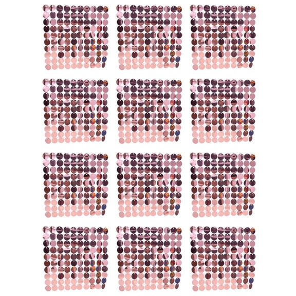 Yvsxxv 12 Pcs Pink Round Sequin Backdrop Wall Panels Glitter Backdrops Panels Photo Props for Wedding Birthday Party