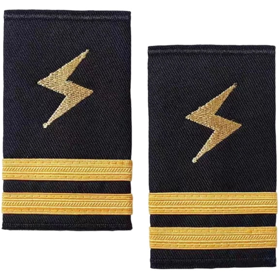 Yvsxxv 1Pc 2 Bars Pilot Marine Uniform Shoulder Sewing Patch Uniform Accessory