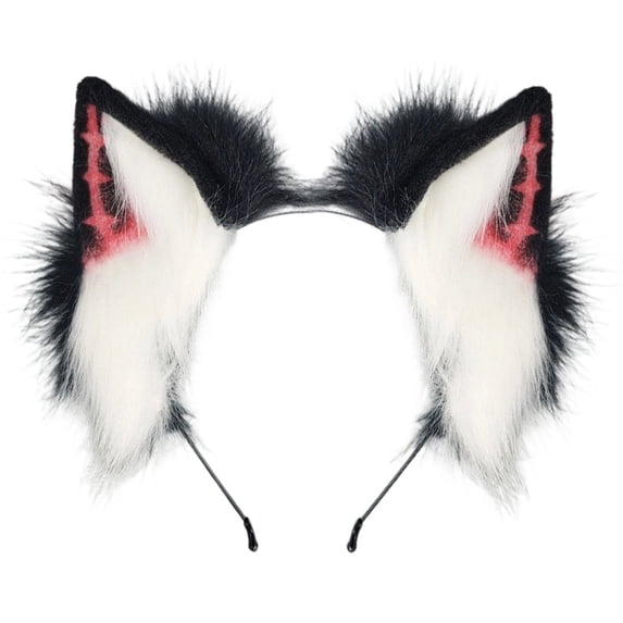 Yvsxxv 1Pc Black Wolf Ear Faux Fur Headband Hair Accessories