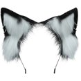 thumbnail image 1 of Yvsxxv 1Pc Black Wolf Ear Faux Fur Headband Party Hair Accessories, 1 of 7