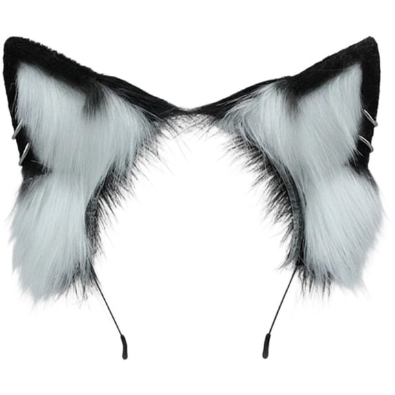 Yvsxxv 1Pc Black Wolf Ear Faux Fur Headband Party Hair Accessories