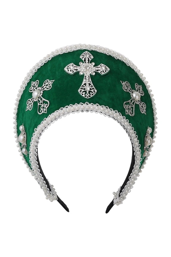 1Pc Green Renaissance Tudor Crown Headband Hair Accessories