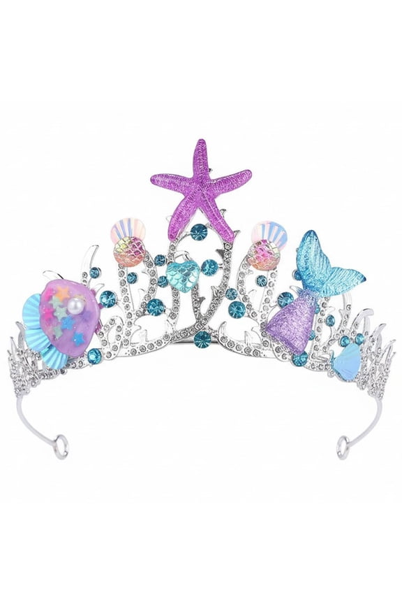 1Pc Ocean Shell Star Crystal Crown Headband Hair Accessories