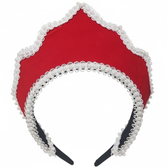 Yvsxxv 1Pc Red Medieval Elizabethan Pearl Headband Hair Accessories