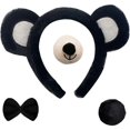 thumbnail image 1 of Yvsxxv 1Set Black Bear Ear Nose Tail Bow Tie Headband Party Accessories, 1 of 7