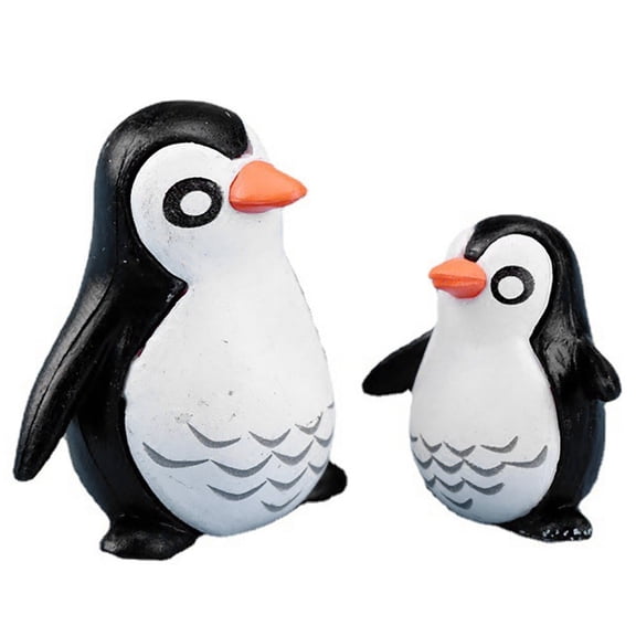 Yvsxxv 2-Piece Mini Penguin Figurine Set, Fairy Garden Terrarium Decor