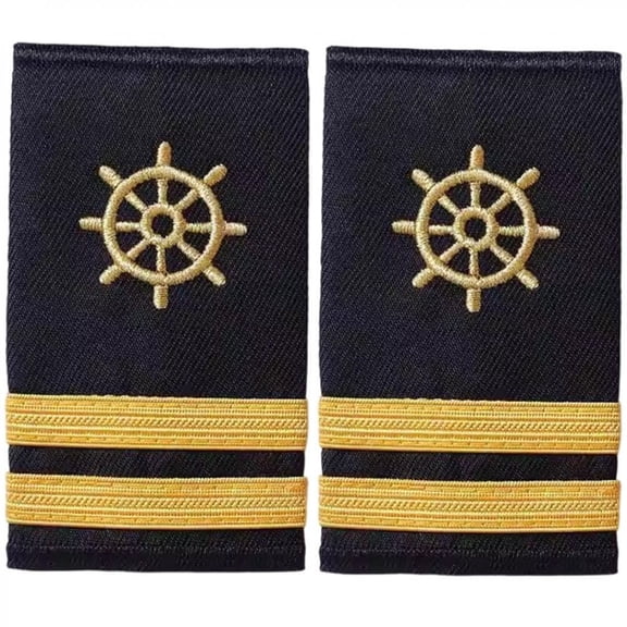 Yvsxxv 2Pcs 2 Bars Yacht Captain Shoulder Sewing Patch Uniform Accessory