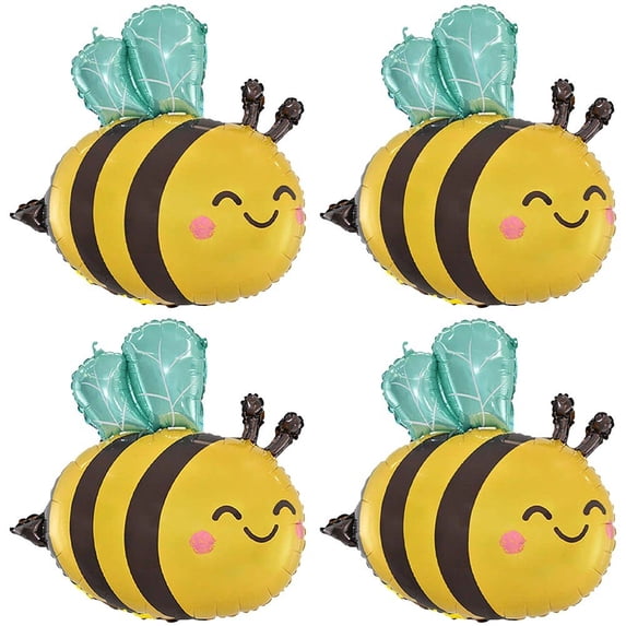 Yvsxxv 4Pcs Bee Balloons Bee Foil Balloons Bee Birthday Decorations ...