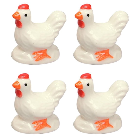 Yvsxxv 4Pcs Ceramic Rooster Chopstick Rest Decorative Figurine Kitchen Decor 1Set