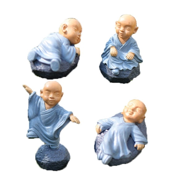 Yvsxxv 4Pcs Monk Resin Decorative Figurines Car Dashboard Decor 1Set