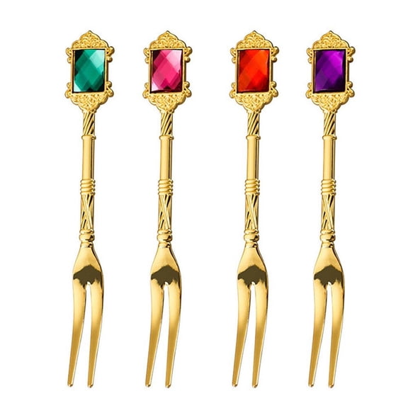 Yvsxxv 4pcs Zinc Alloy Fork Creative Retro Light Luxury Coffee Spoon Silverware Tableware Dish Set Flatware Set Spoon Set Cutlery
