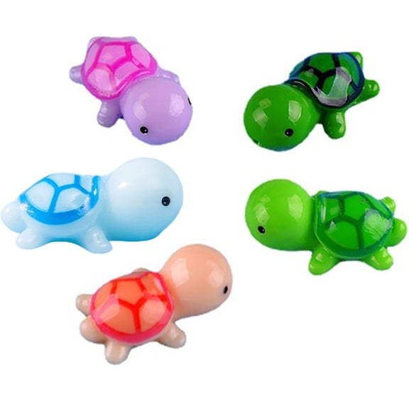 Yvsxxv 5-Piece Mini Turtle Figurine Set, Fairy Garden Bonsai Decor