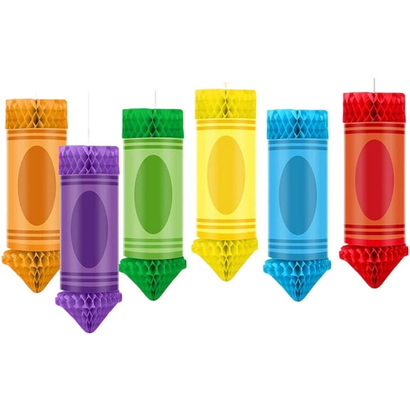 Yvsxxv 6Pcs Colorful Pencil Honeycomb Decorative Figurine Party Hanging Decor 1Set