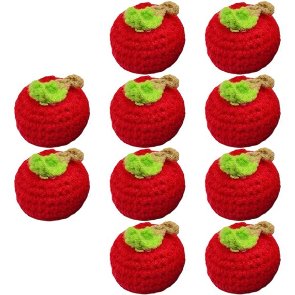 Yvsxxv Apple Handmade Crochet Fruit Shape Pendant Decorative Figurine
