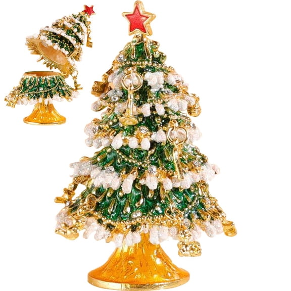 Yvsxxv Artificial Christmas Trees, Desktop Christmas Trees with LED String Light Xmas Tree Baubles